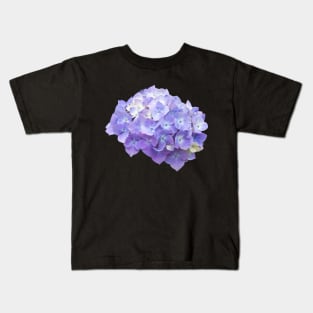 Purple Hydrangea Flowers Sticker Kids T-Shirt